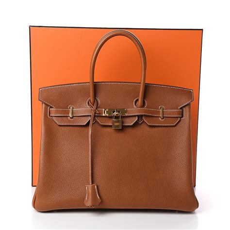 hermes barenia birkin 35|HERMES Natural Barenia Birkin 35 Fauve .